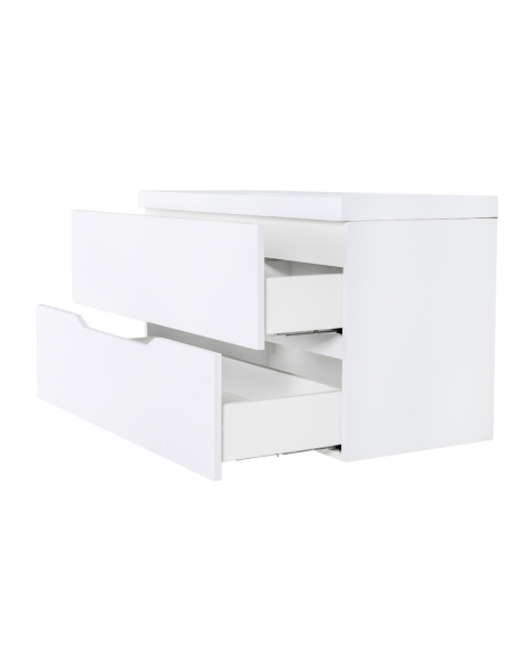 Тумба подвесная c раковиной Orange Line Li-100Tuw+RA100 белый матовый