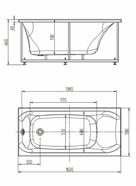 Акриловая ванна Aquatek Альфа (150х70) ALF150-0000038 Акриловая ванна Aquatek Альфа (150х70) ALF150-0000038