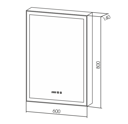 Зеркало-шкаф (60х80) Silver Mirrors Киото 60 LED-00002358