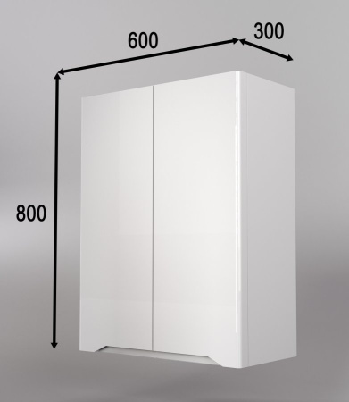 Шкаф подвесной Style Line Марелла мини 60 Люкс Plus СС-00002422 белый глянец