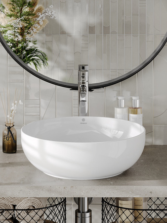 Раковина накладная (42х42) Orange  B07-420W белый глянец