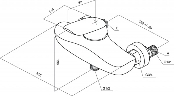 Смеситель для душа AM.PM Bliss L F5320032 Смеситель для душа AM.PM Bliss L F5320032