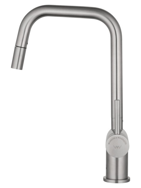 Смеситель для кухни с выдвижным изливом WONZON & WOGHAND,  брашированный никель WW-6018-BS Смеситель для кухни с выдвижным изливом WONZON & WOGHAND,  брашированный никель WW-6018-BS
