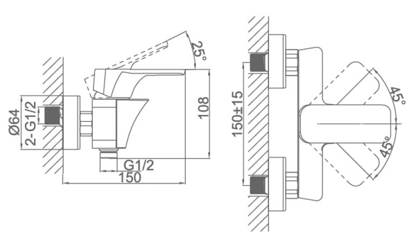 Смеситель для душа D&K Berlin Freie (DA1433101) Смеситель для душа D&K Berlin Freie (DA1433101)