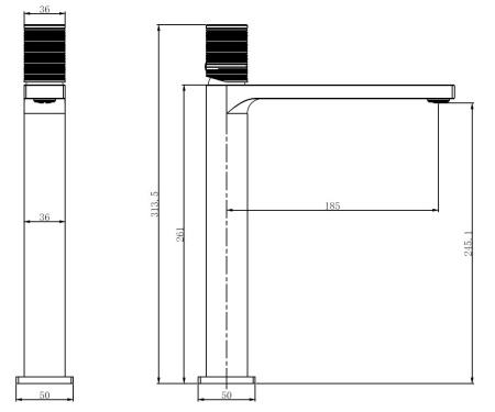 Смеситель для раковины Vincea Домус (Domus) VBF-5DM02GM, вороненая сталь