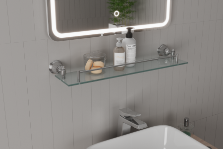 Полка стеклянная с бортиком Socotra ST12611