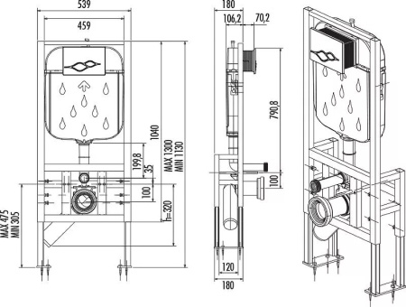Инсталляция для подвесного унитаза Creavit FGR6004.00
