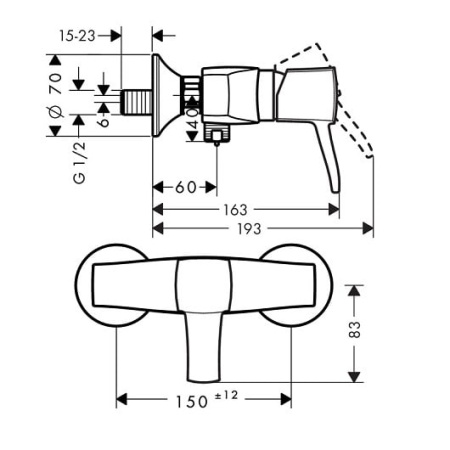 Смеситель для душа Hansgrohe Metropol 31360000