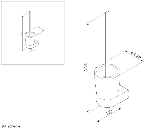 Стойка с туалетной щеткой Am.Pm Sensation A3033300