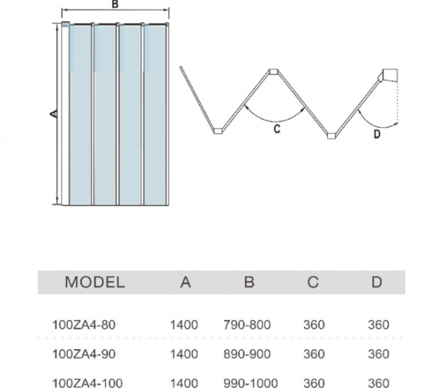 Шторка на ванну WeltWasser 100ZA4-100 WW100 (10000002760)