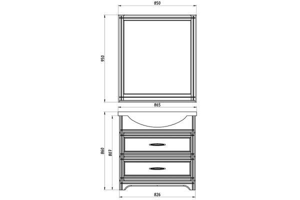 Зеркало (85х95)  ASB-Woodline Берта 85 10121 (коричневый)