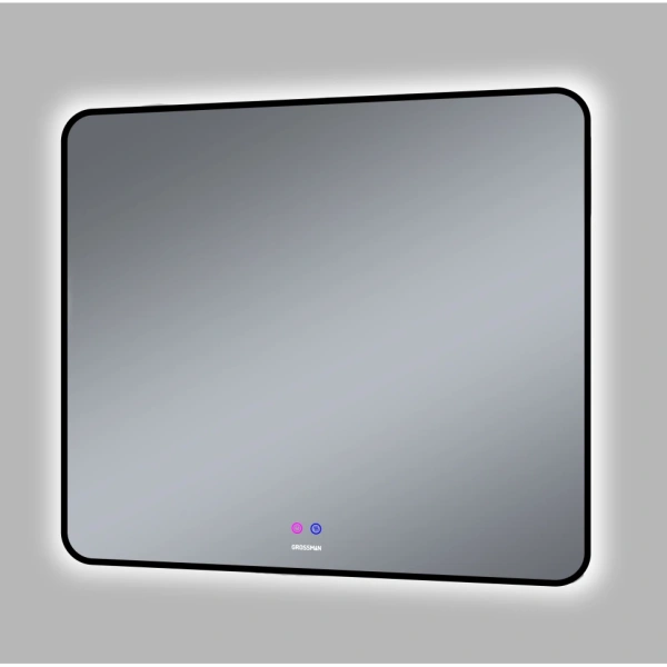 Зеркало (90х80) Grossman ELEGANS-норма BLACK 1790802 LED с сенсорным выключателем и подогревом