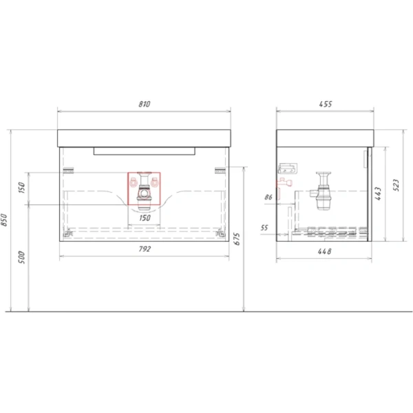 Тумба без раковины 80 см Aqwella Vancouver VAN01081 белый матовый