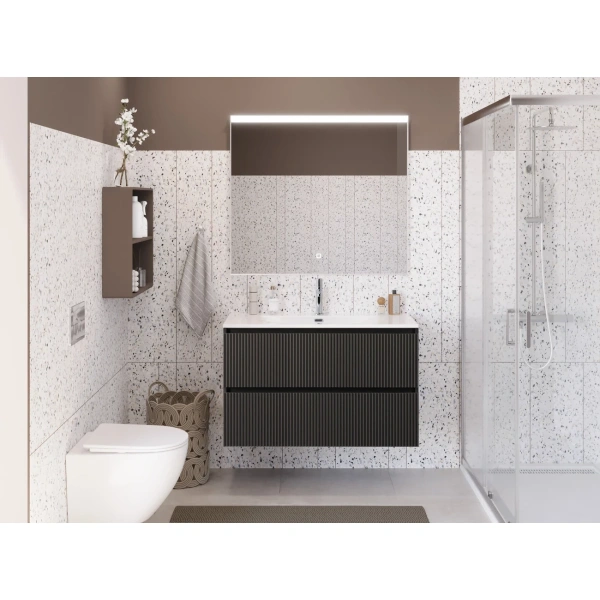 Тумба под раковину 90 BelBagno Uno UNO-MINI-900-2C-SO-GSO темно-серый матовый, без раковины