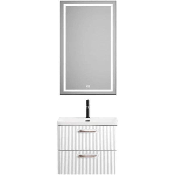 Тумба под раковину BelBagno Due DUE-500-2C-SO-BL-P без ручек, Bianco Lucido