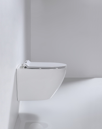 Подвесной безободковый унитаз с сиденьем микролифт beWash Minimal BKWHR003480