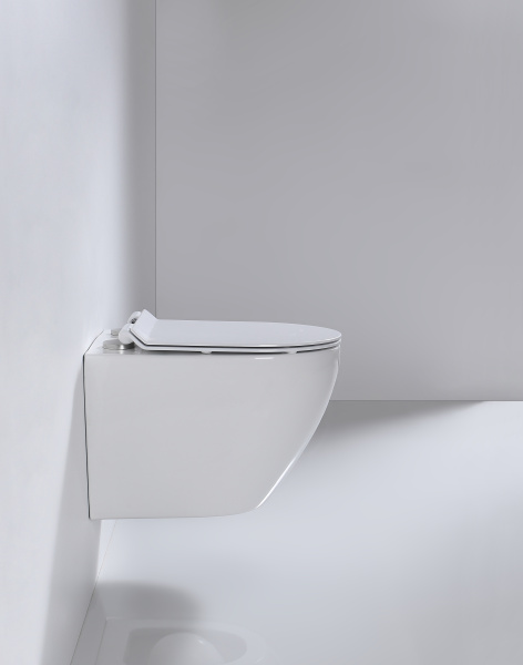 Подвесной безободковый унитаз с сиденьем микролифт beWash Minimal BKWHR003480