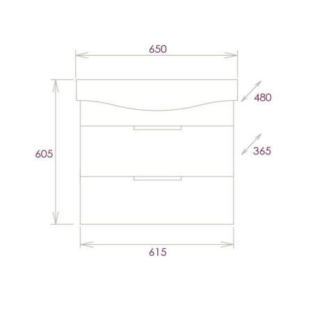 Тумба под раковину подвесная Onika Девис 65 106546
