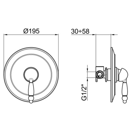 Смеситель для душа встраиваемый Webert Dorian DO880101065, бронза