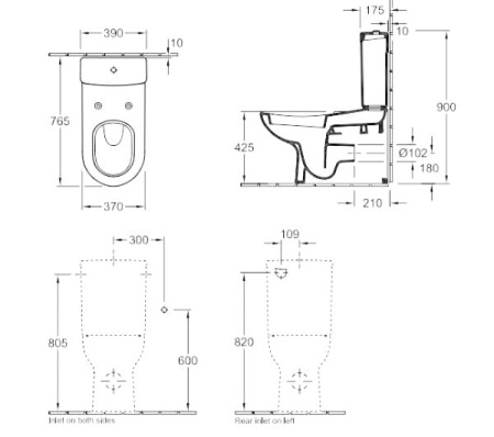 Бачок Villeroy Boch O.novo 57601101
