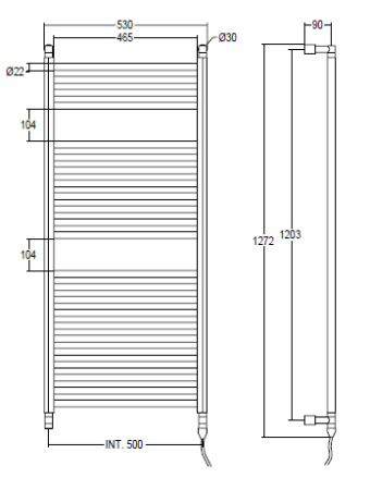 Электрический полотенцесушитель Margaroli Alba 85645023WH