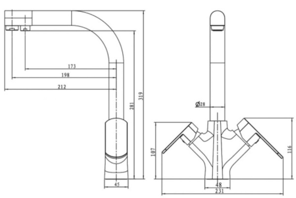 Смеситель для кухонной мойки  KAISER Arena (33066-1)