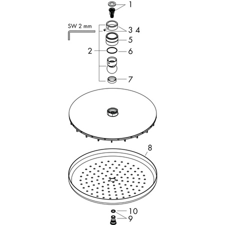 Верхний душ Hansgrohe Croma 220 1jet 26464000 хром