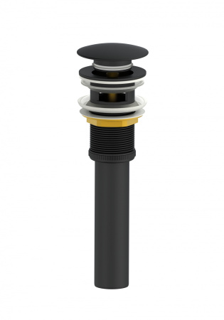 Донный клапан для раковины с переливом  WONZON & WOGHAND, черный матовый WW-88SS03-MB