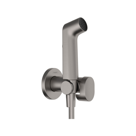 Гигиенический душ со смесителем Hansgrohe Bidette S 1jet EcoSmart+ 29232340 шлифованный черный хром