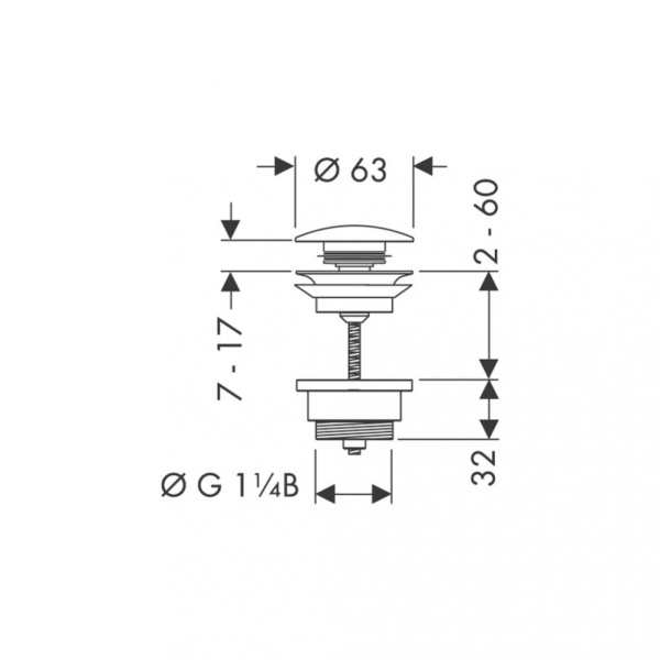 Сливной набор для раковины HANSGROHE Push-Open 50100000