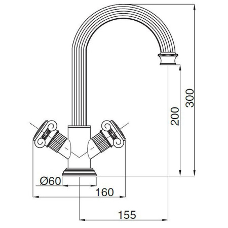Смеситель для раковины Cezares APHRODITE APHRODITE-LS2-02-S1