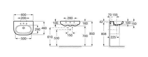 Раковина подвесная (60x46) Roca Meridian  327242000