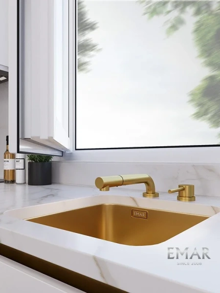 Смеситель для кухни EMAR ЕС - 7027 PVD Golden