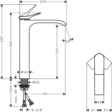Смеситель для раковины Hansgrohe Vivenis 75042700