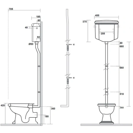 Чаша напольного унитаза Kerasan Retro 101101 без бачка и сиденья