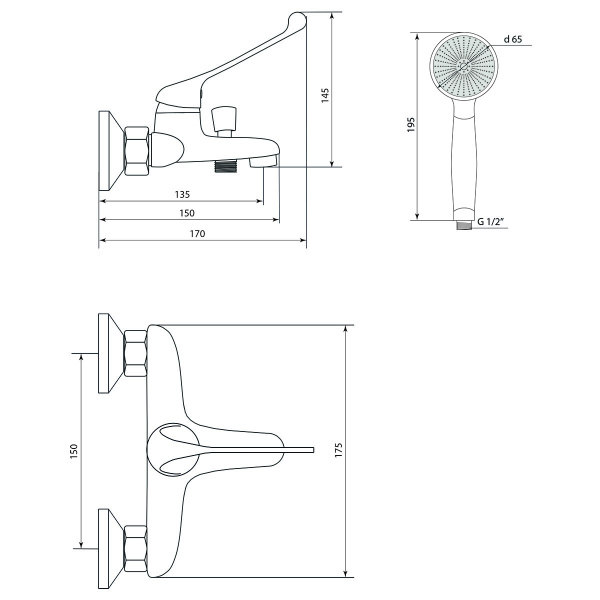 Смеситель для ванны Славен Хирург Х СЛ-ОД-Х30