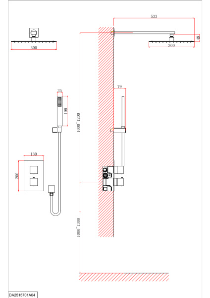 Душевой комплект D&K Bayern.Liszt DA2515705A04 Душевой комплект D&K Bayern.Liszt DA2515705A04