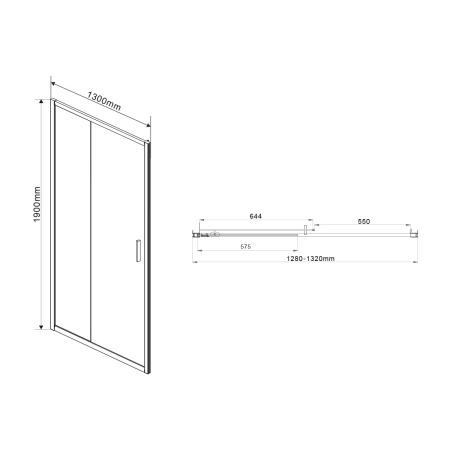 Душевая дверь Vincea Garda VDS-1G130CH, (130х190) хром, стекло шиншилла