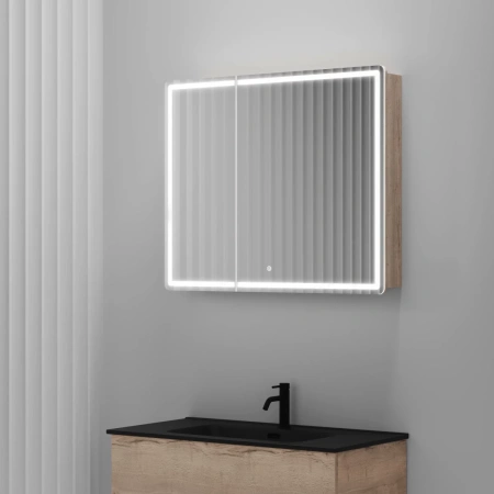 Зеркало-шкаф с подсветкой (89х74) Sancos Mirror MI90EG
