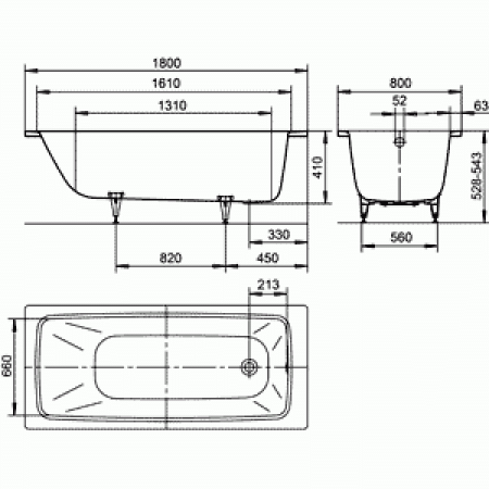 Ванна стальная Kaldewei Cayono 751 Easy-Clean  180х80x41 белая (275100013001)