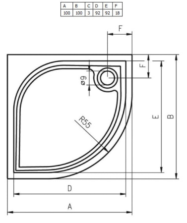 Душевой поддон RIHO KOLPING DB18 100x100x3 D004003005
