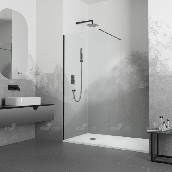Душевая перегородка 120 см RGW WA-010 B Walk-in 351001012-14 прозрачное