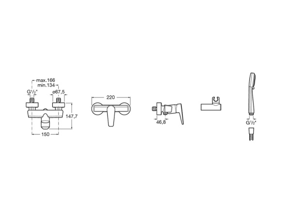 Смеситель для душа Roca Esmai  5A2031C02