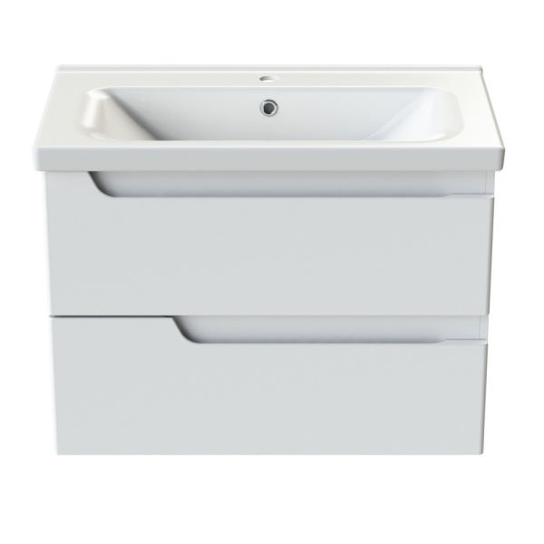 Тумба с раковиной Orange TOPLINE-Milano TP-MR80+RA подвесная, белый глянец