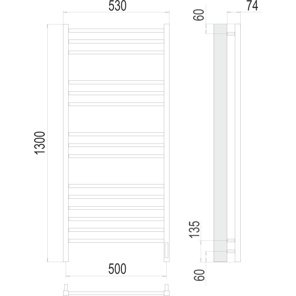 Полотенцесушитель электрический Terminus Сицилия (500х1300) П15 4670078526304
