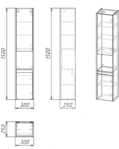 Пенал подвесной Grossman ТЕНЗА 303008 веллингтон