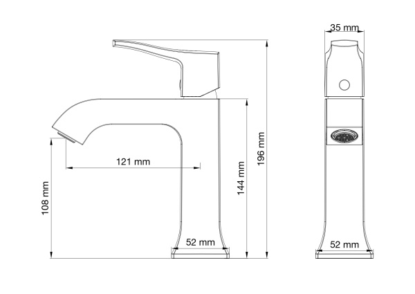 Смеситель для раковины WONZON & WOGHAND FLEX, хром WW-88018072-CR
