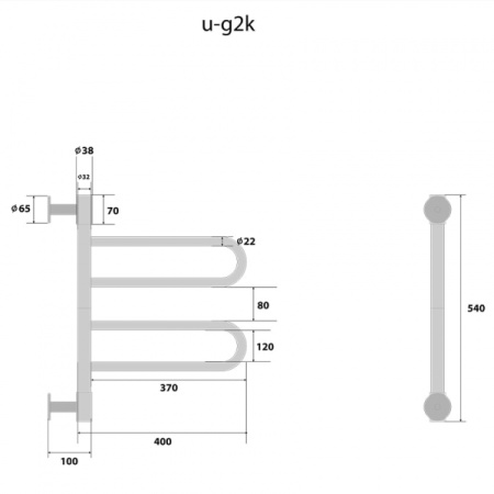 Полотенцесушитель электрический  Energy U chrome G2K EETR0UG2K0000000000