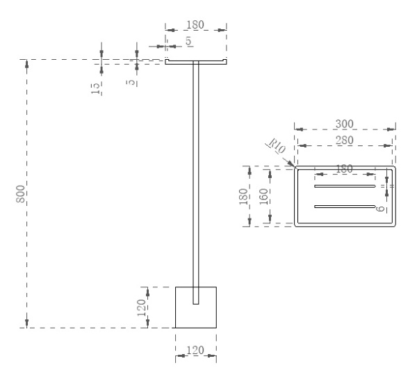 Стойка для ванной комнаты ABBER Stein AS1635MB черная матовая