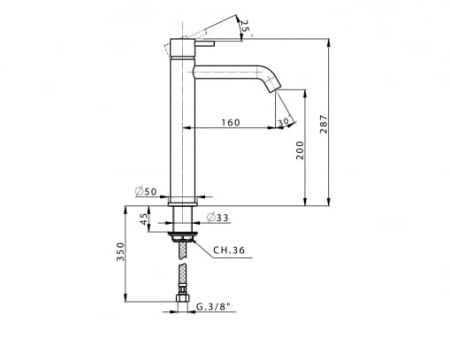 Смеситель Cisal Less New LN00354040